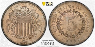 1867 5C Rays MS62