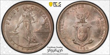 1944-S 50C KM-183  Ag MS66