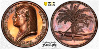 An VII (1799) Medal Lec-11 Egypte Bronzed AE SP1