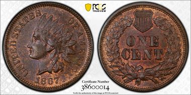 1867 1C MS64BN