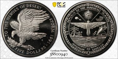 1991-R $5 Heroes of Desert Storm MS68