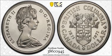 1971 $1 British Columbia Ni PL67