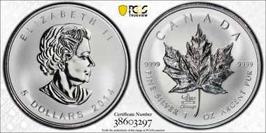 2014 $5 ML ANA Chicago Privy Reverse PR PR65