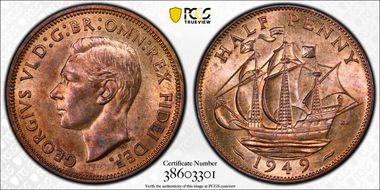 1949 1/2D S-4118 MS64RB