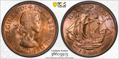 1955 1/2D S-4158 MS64RD