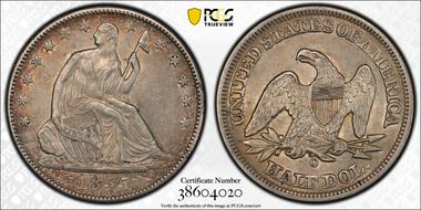 1855-O 50C Arrows AU50