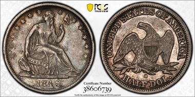 1846-O 50C Medium Date XF40