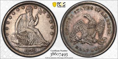 1839 50C No Drapery XF40