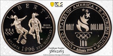 1996-S 50C Soccer PR70DCAM