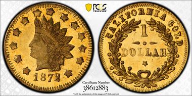 1872 G$1 BG-1206 MS63PL