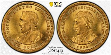 1904 G$1 Lewis and Clark MS63