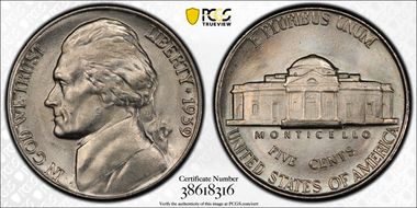 1939 5C Reverse of 1940 MS67FS