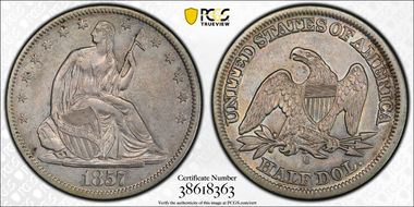1857-O 50C AU50