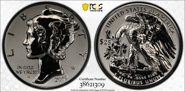 2019-W $25 Palladium, Reverse Proof PR69