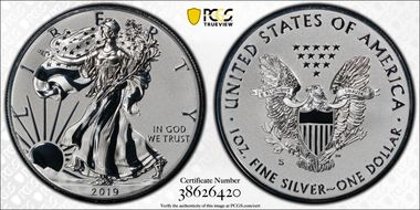 2019-S $1 Silver Eagle Enhanced Rev PR First Strike PR70