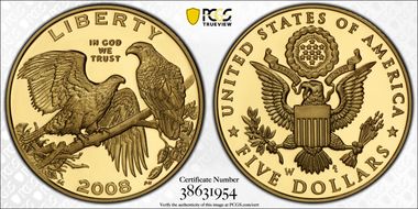 2008-W $5 Bald Eagle PR70DCAM