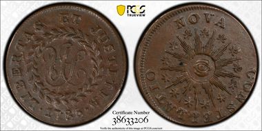 1785 C Nova 1/2P Pointed Rays MS62BN