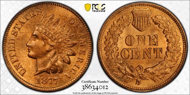 1877 1C MS65RD