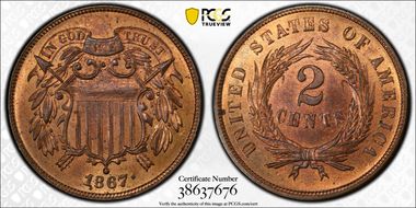 1867 2C MS65RB