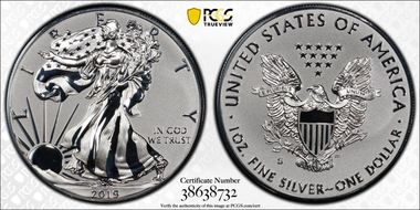 2019-S $1 Silver Eagle Enhanced Rev PR First Strike PR70