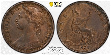 1874 1D S-3954 Mature Bust N1BN