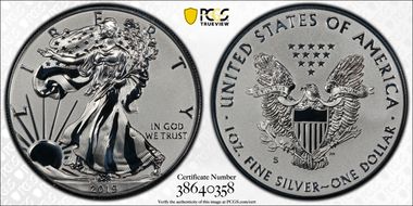 2019-S $1 Silver Eagle Enhanced Rev PR First Strike PR70