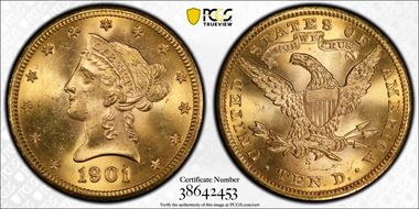 1901-S $10 MS64+