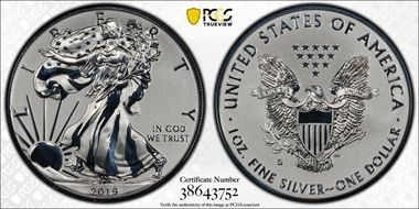 2019-S $1 Silver Eagle Enhanced Rev PR First Strike PR70