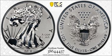2019-S $1 Silver Eagle Enhanced Rev PR First Strike PR69