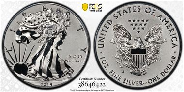 2019-S $1 Silver Eagle Enhanced Rev PR First Strike PR69