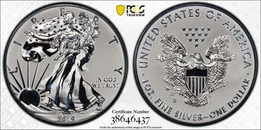 2019-S $1 Silver Eagle Enhanced Rev PR First Strike PR70