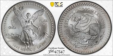 1992-Mo Onza Libertad Ag MS69