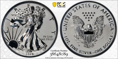 2019-S $1 Silver Eagle Enhanced Rev PR First Strike PR70