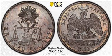 1870-Mo C Peso KM-408.5 MS62