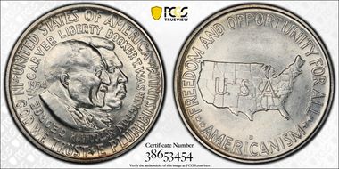 1954-D 50C Washington-Carver MS65
