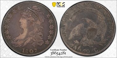1807 50C Bearded Goddess VF25