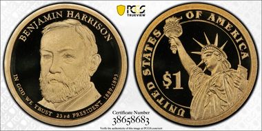 2012-S $1 Benjamin Harrison PR70DCAM