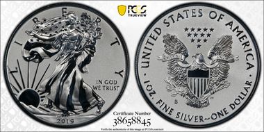 2019-S $1 Silver Eagle Enhanced Rev PR First Strike PR70