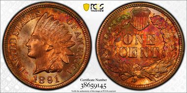 1891 1C MS65RB