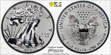 2019-S $1 Silver Eagle Enhanced Rev PR First Strike PR69