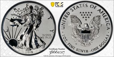 2019-S $1 Silver Eagle Enhanced Rev PR First Strike PR70