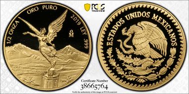 2019-Mo 1/2 oz Libertad Au PR69DCAM