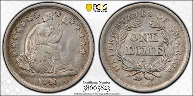 1840-O 10C No Drapery XF40