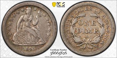 1841-O 10C VF30
