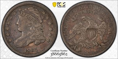 1837 10C Capped Bust VF20