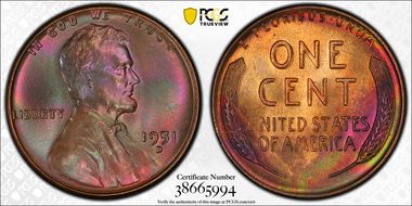 1951-D 1C MS66+ BN