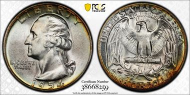 1954 25C MS66+