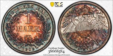 1908-D Mark J-17 MS67