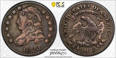 1823/2 10C Large Es VF20