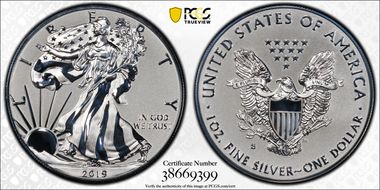 2019-S $1 Silver Eagle Enhanced Rev PR First Strike PR70